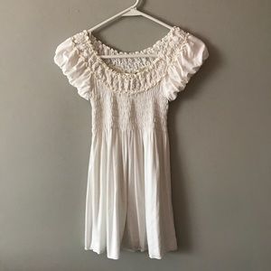 FRILLY FEMININE OFF WHITE DRESS